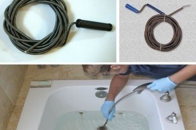 Как да почистите запушване в банята - с помощта на кабел