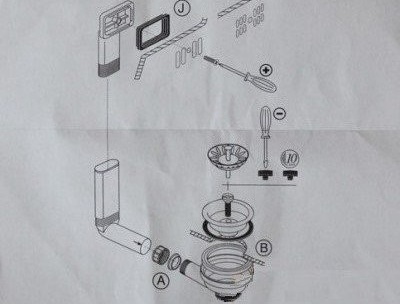 Схема за монтаж на дренаж от инструкциите на производителя