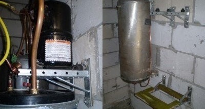 Compresor y condensador para bomba de calor aire-agua.