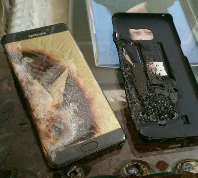 Samsung Note 7 después de la explosión